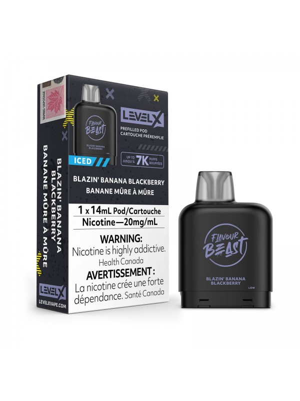 Blazin’ Banana Blackberry Iced Level X – Flavour Beast Pods