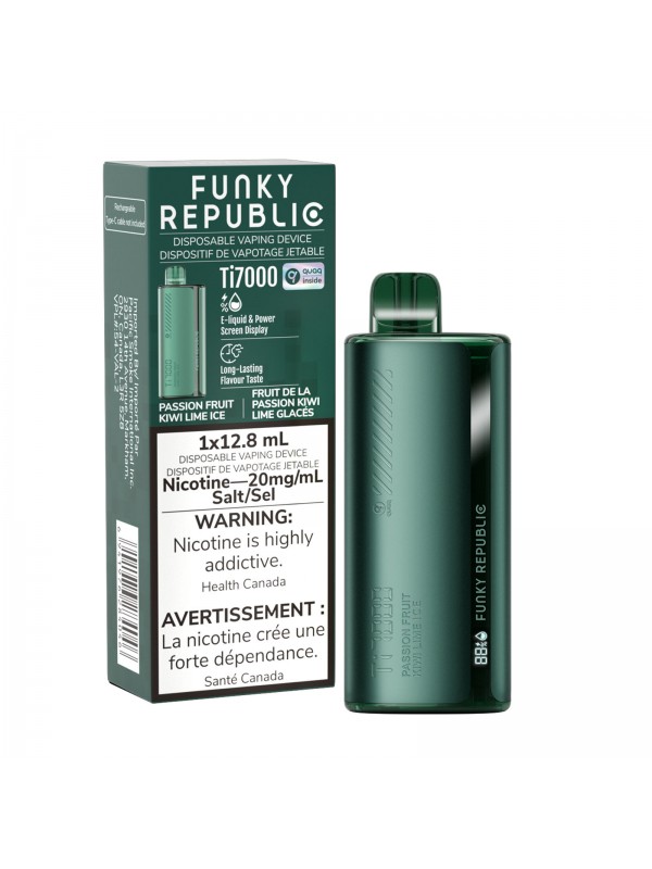 Passionfruit Kiwi Lime Ice Funky Republic Ti7000 – Disposable Vape