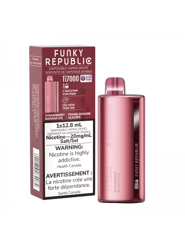 Strawberry Banana Ice Funky Republic Ti7000 – Disposable Vape