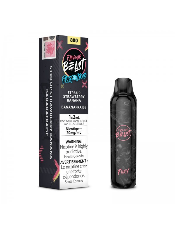 STR8 UP Strawberry Banana Iced Flavour Beast Fury – Disposable Vape