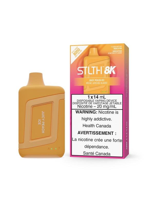 Juicy Peach Ice STLTH 8K – Disposable Vape